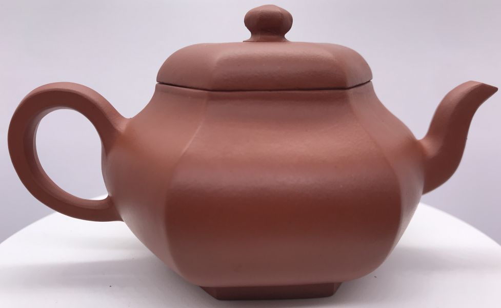 近代(朱泥)六方壺 