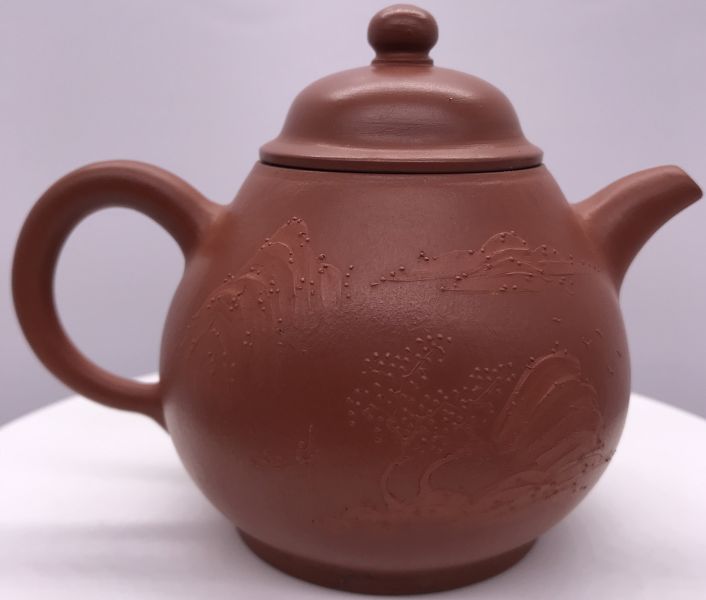 1995年山水景甕型壺(朱泥)(作者:怡陶軒) 