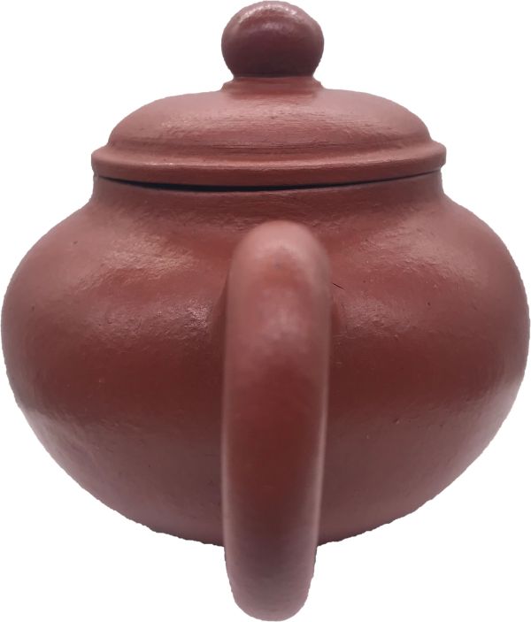 1980年蓮子茶壺(朱泥)(作者:清末花印(不詳)) 