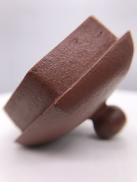 1990年代仿古六方宮燈壺(朱泥)(作者:孟臣) 