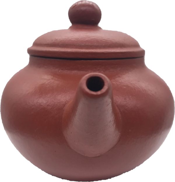 1980年蓮子茶壺(朱泥)(作者:清末花印(不詳)) 
