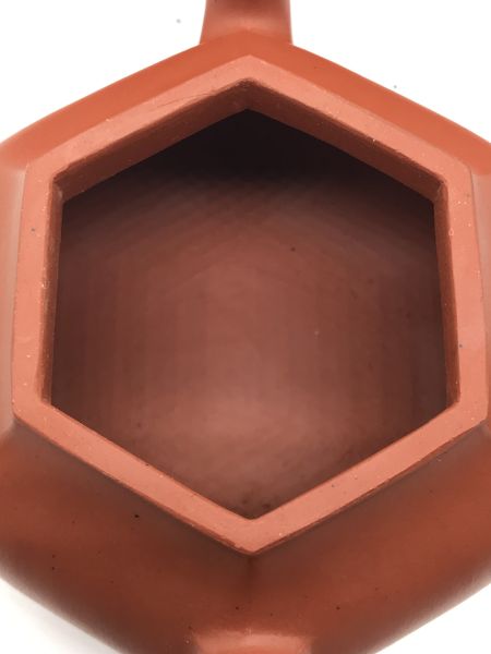 近代(朱泥)六方壺 