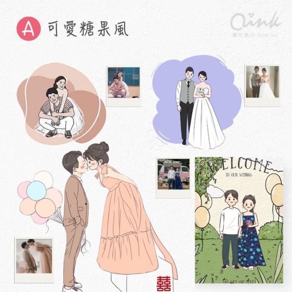 似顏繪訂製 / 人像繪製 / 婚紗照手繪 / 寶寶畫像 / 全家福畫像(可客製畫風) 