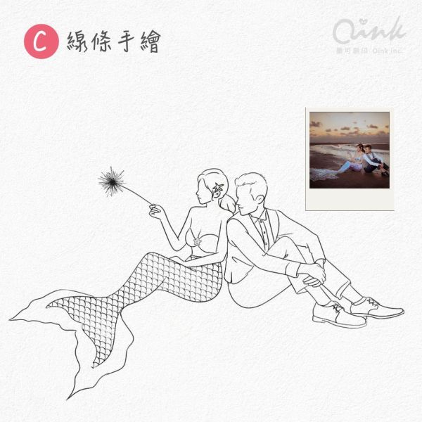 似顏繪訂製 / 人像繪製 / 婚紗照手繪 / 寶寶畫像 / 全家福畫像(可客製畫風) 