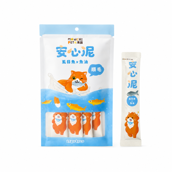 毛湯圓安心泥 15g×4清爽機能貓肉泥條,四種口味成分與營養分析