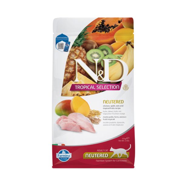【法米納N&D】天然熱帶水果貓飼料1.5kg(FTC1/FTC2/FTC3)(全齡貓/結紮貓)(雞肉芒果/羊肉木瓜) 法米納貓飼料,法米納貓飼料dcard,法米納貓飼料評價,法米納貓飼料評價ptt,法米納貓飼料ptt,法米納貓,法米納幼貓,法米納幼貓飼料,法米納鯡魚甜橙,貓飼料法米納,n&d貓飼料評價,法米納貓飼料推薦,法米納無穀貓飼料