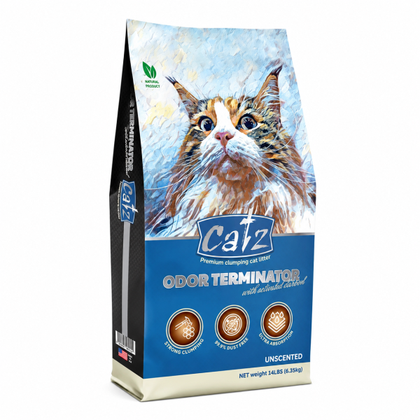 蓋世 CATZ 頂級凝結除臭貓砂14kg 美國天然膨潤土礦砂,無香／薰衣草兩款,強力凝結、低粉塵、快速鎖水