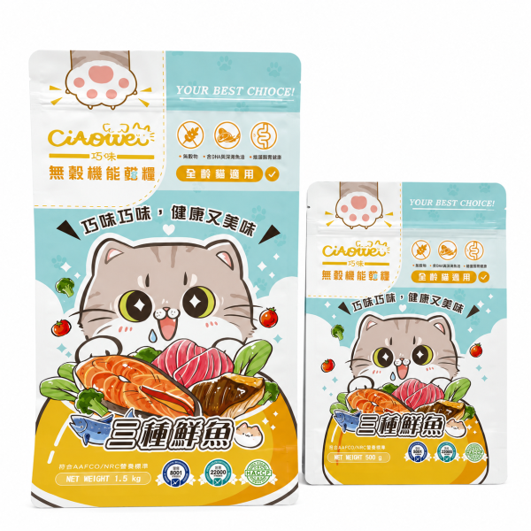 巧味無穀貓飼料 原野鮮雞、三種鮮魚配方成分與營養整理