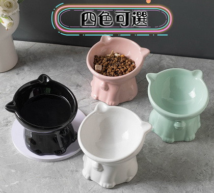 陶瓷鈴鐺貓碗 