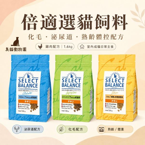倍適選貓飼料 化毛、泌尿道、熟齡體控三款配方成分與營養整理