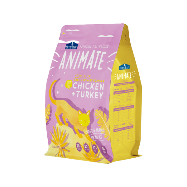 倍力ANIMATE願望無穀貓飼料 挑嘴貓極上海鮮、敏感貓莓果雙雞配方成分整理