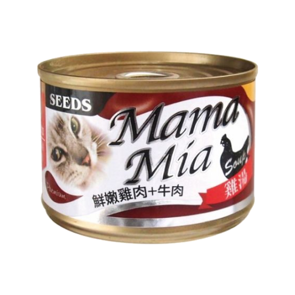 SEEDS惜時MamaMia貓餐罐 85g與170g雞肉膠凍副食罐,6款口味自由選擇