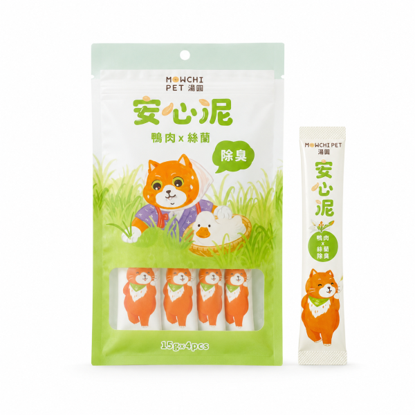 毛湯圓安心泥 15g×4清爽機能貓肉泥條,四種口味成分與營養分析