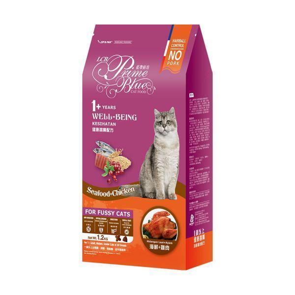 LCB藍帶廚坊健康挑嘴貓飼料 LCB藍帶廚坊健康挑嘴貓糧提供海鮮羊肉、海鮮雞肉、海洋魚與化毛四款配方,方便依貓咪年齡、口味及排毛需求選購。