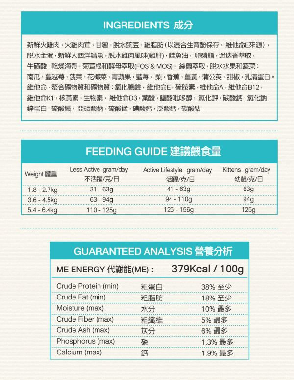 【真原力】無穀貓飼料4lb 