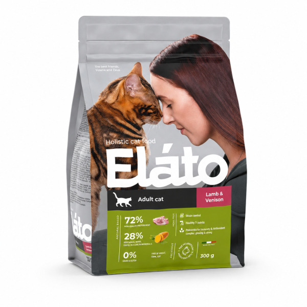 ELATO 杜莎天然無穀貓飼料 1.5kg／4.5kg 依幼貓、化毛、結紮室內貓、嫩羊野鹿與深海鮮魚需求,提供五款義大利製無穀完整配方。