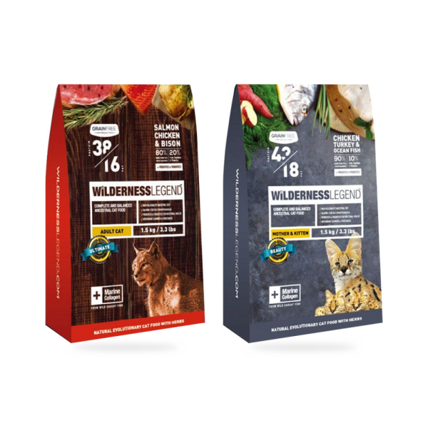 蔚特尼思無穀天然貓飼料 雞肉火雞海洋魚幼母貓配方與鮭魚雞肉野牛成貓配方