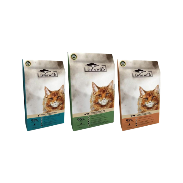 Livin’ Wild 野宴無穀天然貓飼料 草飼羊、野生帝王鮭、放養雞火雞口味完整整理