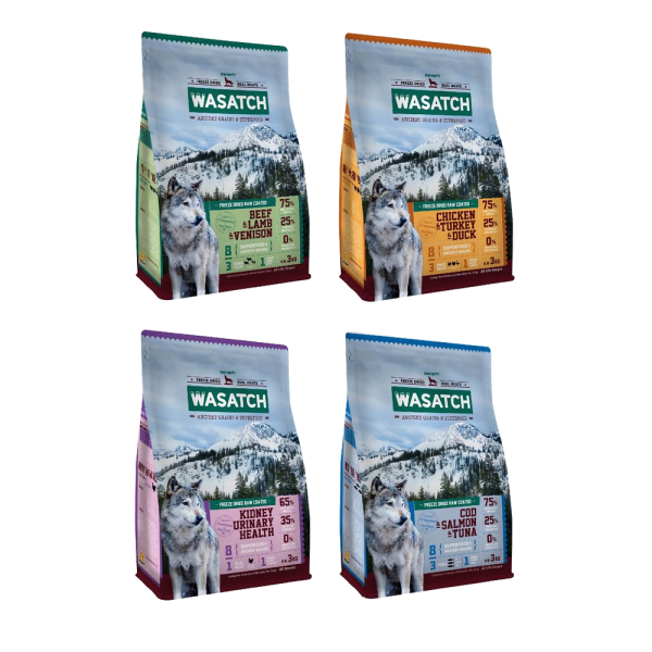 WASATCH瓦莎奇原生凍乾粉狗飼料 四款凍乾生肉粉包覆配方,3kg全齡犬主食糧