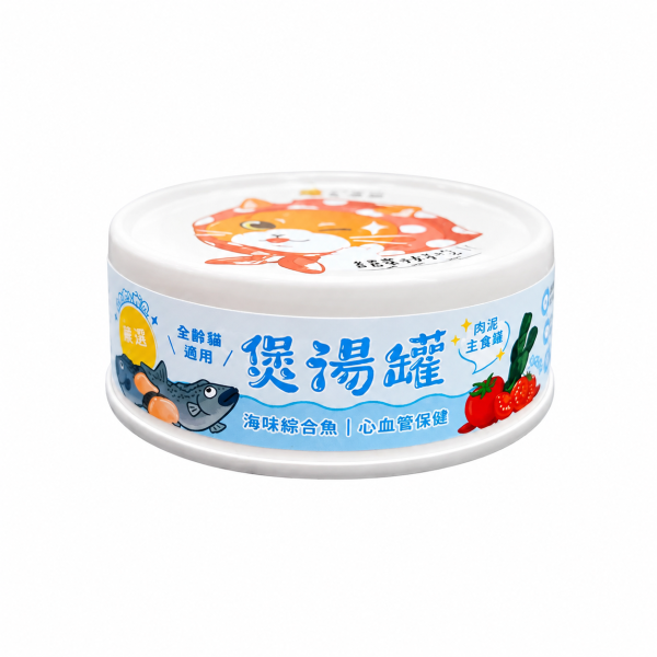 毛湯圓煲湯主食罐 80g無膠肉泥貓主食罐,四種口味完整成分與營養分析