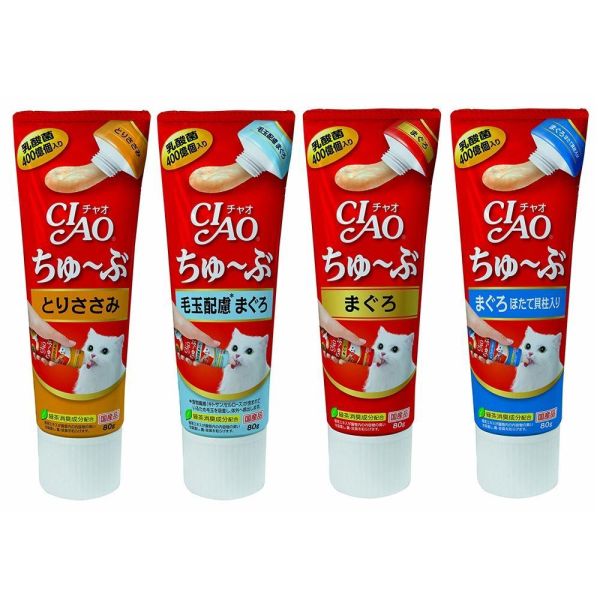 CIAO啾嚕肉泥膏80g 日本製貓肉泥膏,8款口味完整成分與營養分析