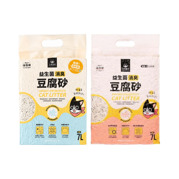 汪喵星球益生菌豆腐砂(長條砂/米粒砂) 米粒砂、長條砂可選,環境益生菌＋活性碳雙效除臭