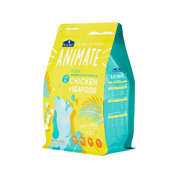 倍力ANIMATE願望無穀貓飼料 挑嘴貓極上海鮮、敏感貓莓果雙雞配方成分整理