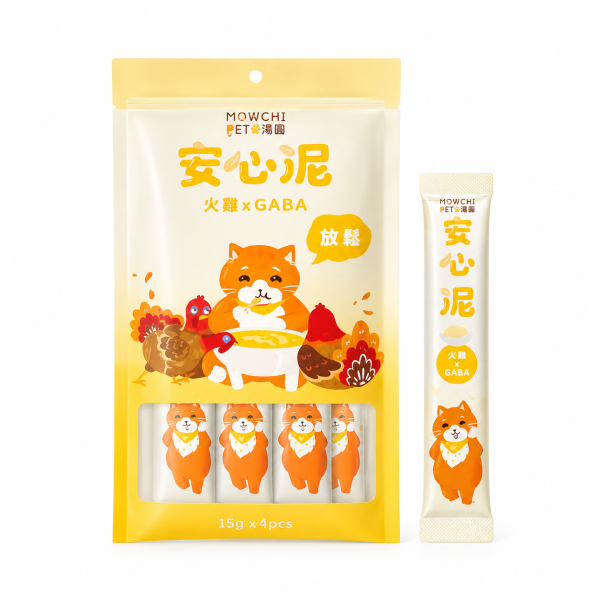 毛湯圓安心泥 15g×4清爽機能貓肉泥條,四種口味成分與營養分析