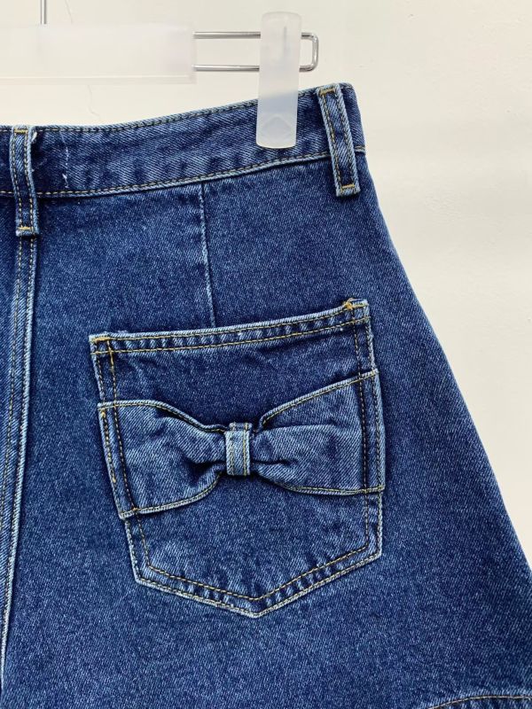 後口袋蝴結牛仔短褲 韓國 正韓 東大門 空運