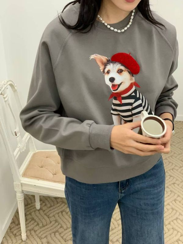 畫家帽條紋衣狗狗大學T 韓國 正韓 東大門 空運