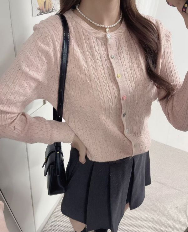 彩色釦粉針織衣 韓國 正韓 東大門 空運