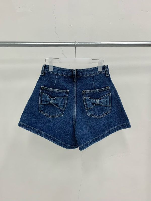 後口袋蝴結牛仔短褲 韓國 正韓 東大門 空運