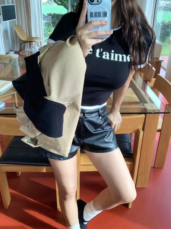 邊配色英字T 韓國 正韓 東大門 空運