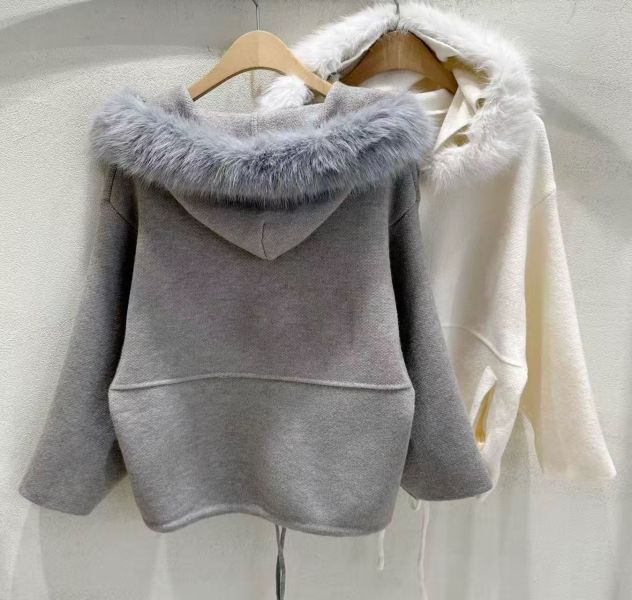 連帽毛圈縮腰羊毛針織外套 韓國 正韓 東大門 空運