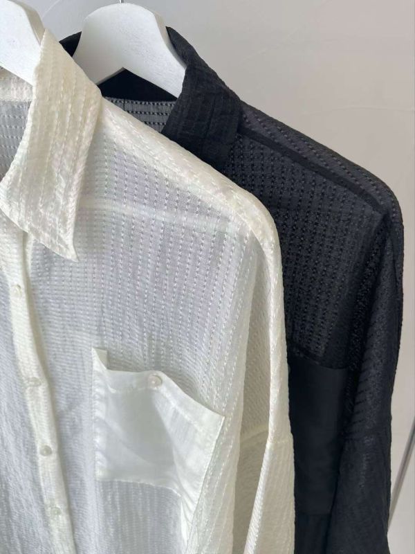 壓紋紗質長版襯衫 韓國 正韓 東大門 空運