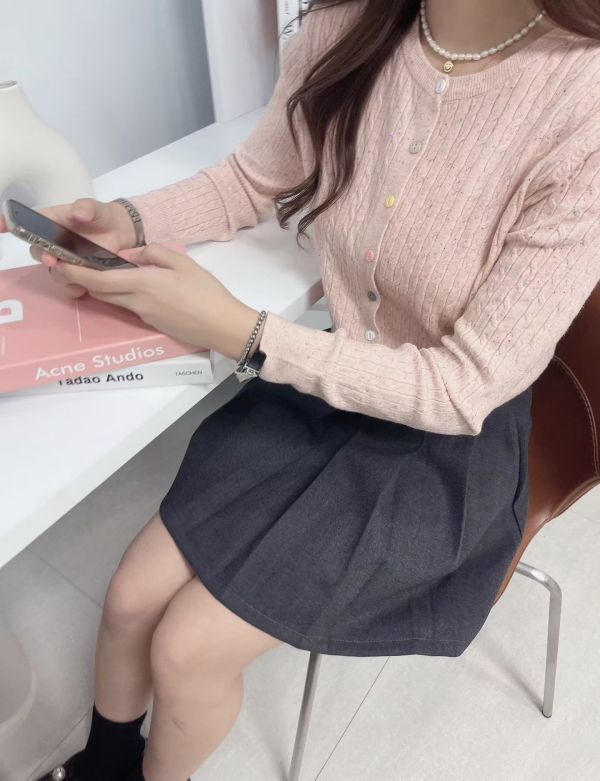 彩色釦粉針織衣 韓國 正韓 東大門 空運