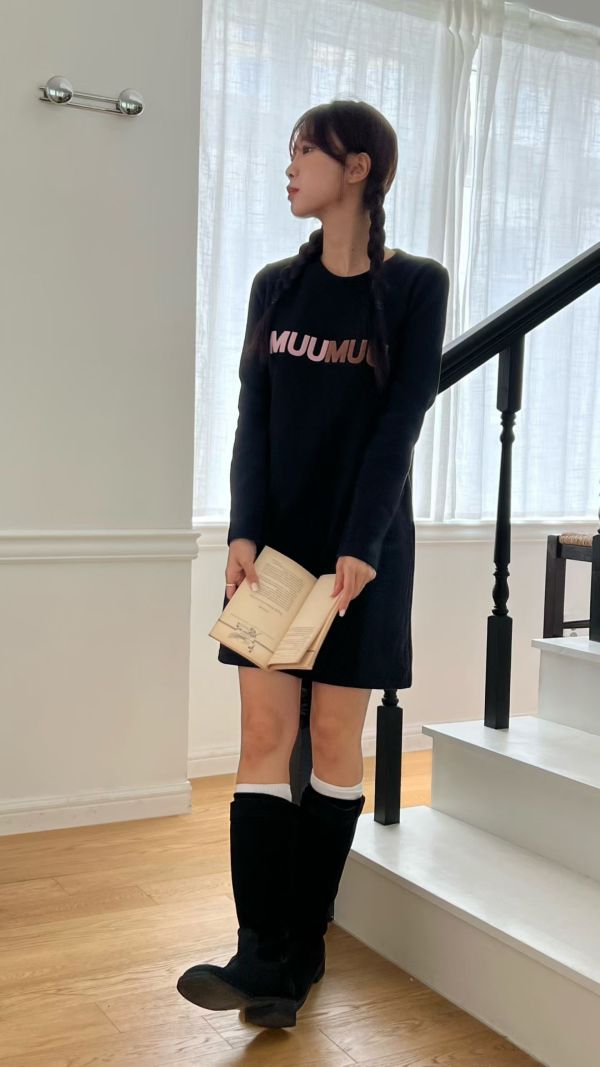 MUUMUU英字簡約洋裝 韓國 正韓 東大門 空運