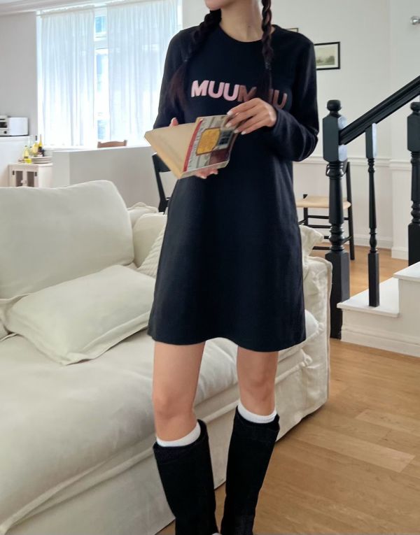 MUUMUU英字簡約洋裝 韓國 正韓 東大門 空運