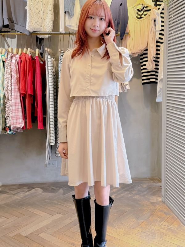 假兩件襯衫縮腰洋 韓國 正韓 東大門 空運