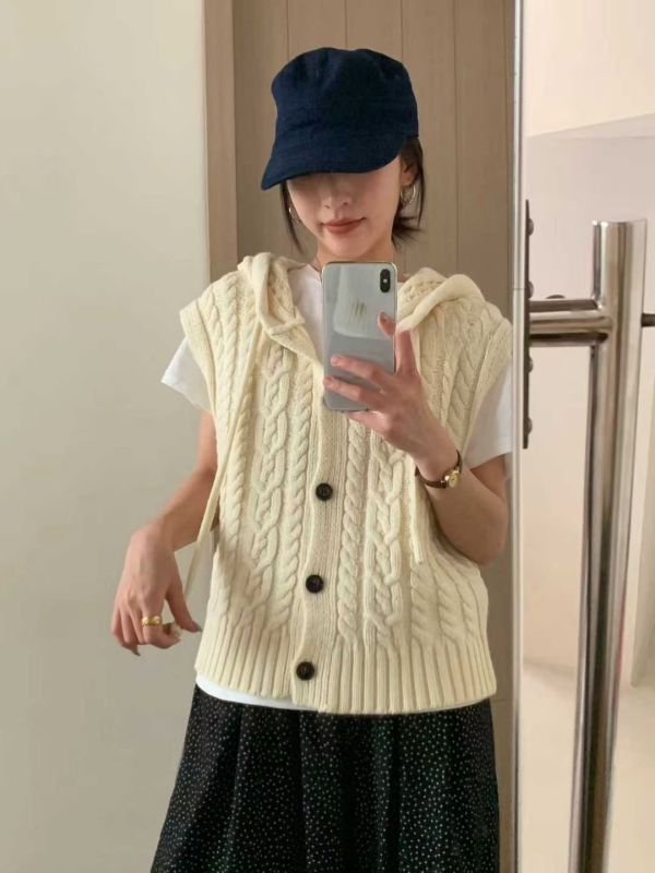 麻花編織連帽背心 韓國 正韓 東大門 空運