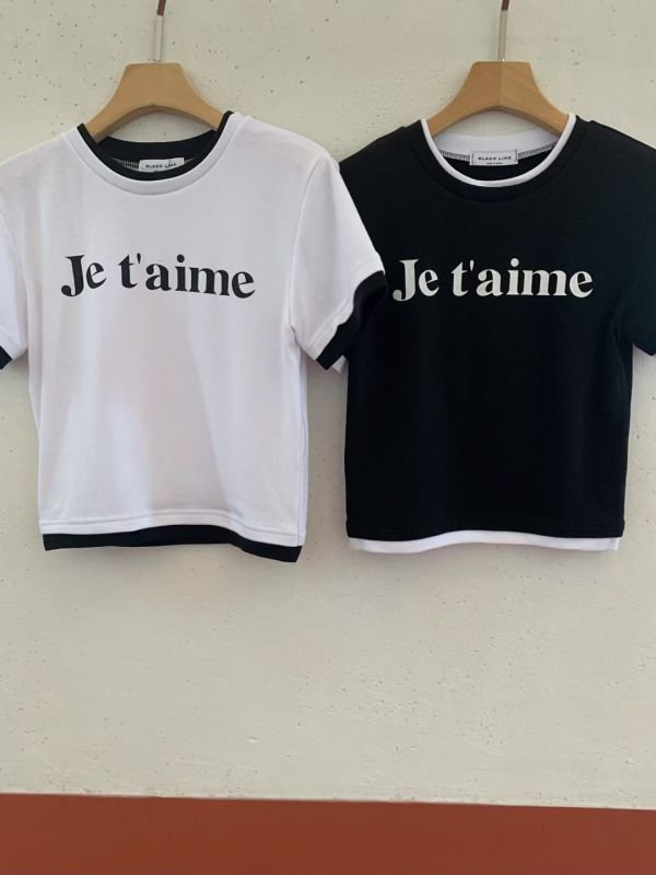 邊配色英字T 韓國 正韓 東大門 空運