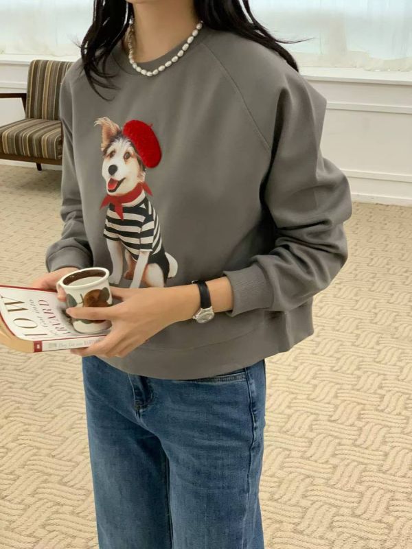 畫家帽條紋衣狗狗大學T 韓國 正韓 東大門 空運