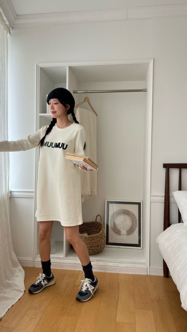 MUUMUU英字簡約洋裝 韓國 正韓 東大門 空運