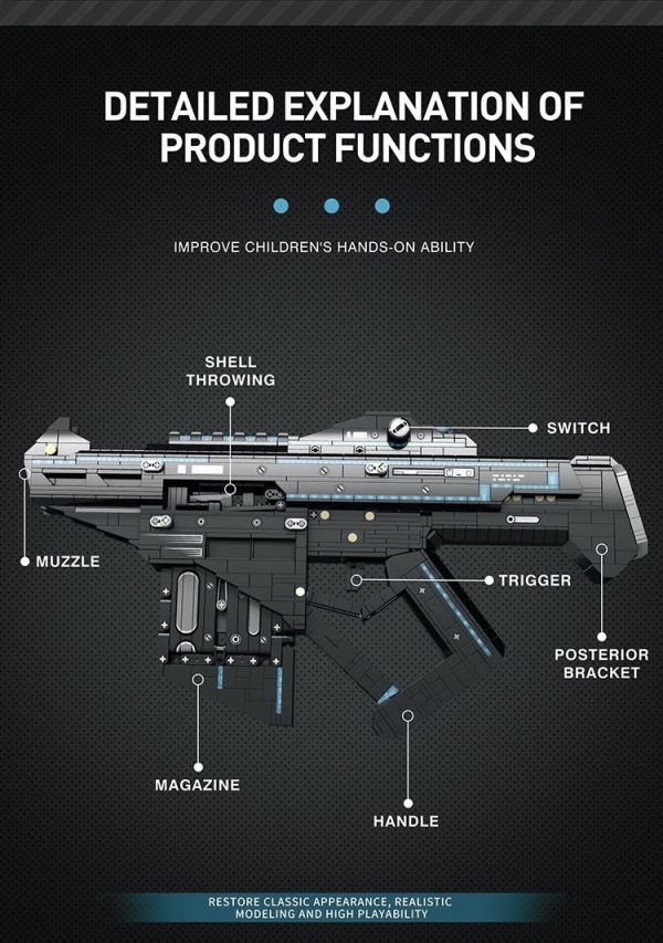 預購-Reobrix臻磚 77007 拋殼連射槍 