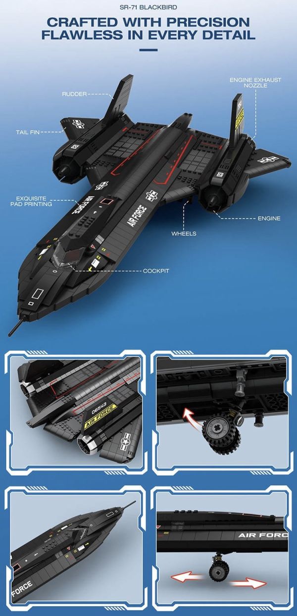 Reobrix臻磚 33041 SR-71 黑鳥偵察機 