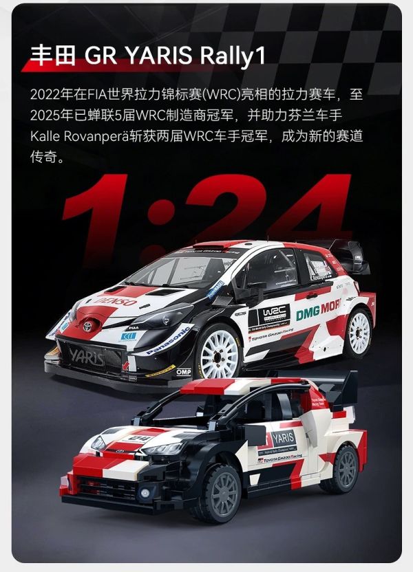 CaDA C55039 豐田 GR YARIS Rally1(1:24) 