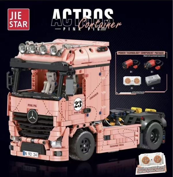 杰星 JJ9224 奔馳actros 拖頭-粉豬 