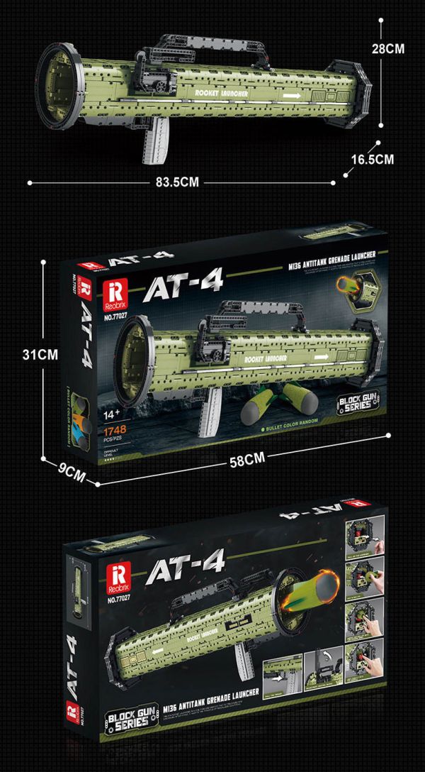 預購-Reobrix臻磚 77027 AT-4反坦克火箭筒 