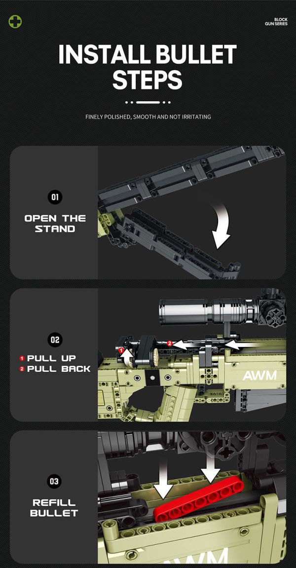 預購-Reobrix臻磚 77026 AWM狙擊步槍 