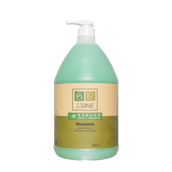 SSUNE－綠茶樹洗髮精4000ml SSUNE,美髮沙龍,洗髮精,洗髮乳,潤髮乳,護髮,洗髮,沙龍,天然,台灣品牌,綠茶樹,銀杏,蜂膠,髮品